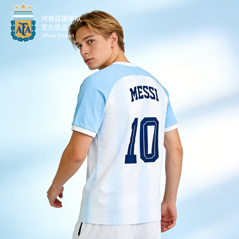 Argentina AFA Messi #10 Home Stripe Tee
